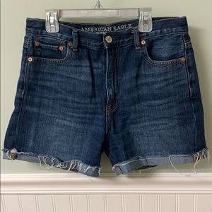 High-waisted denim shorts